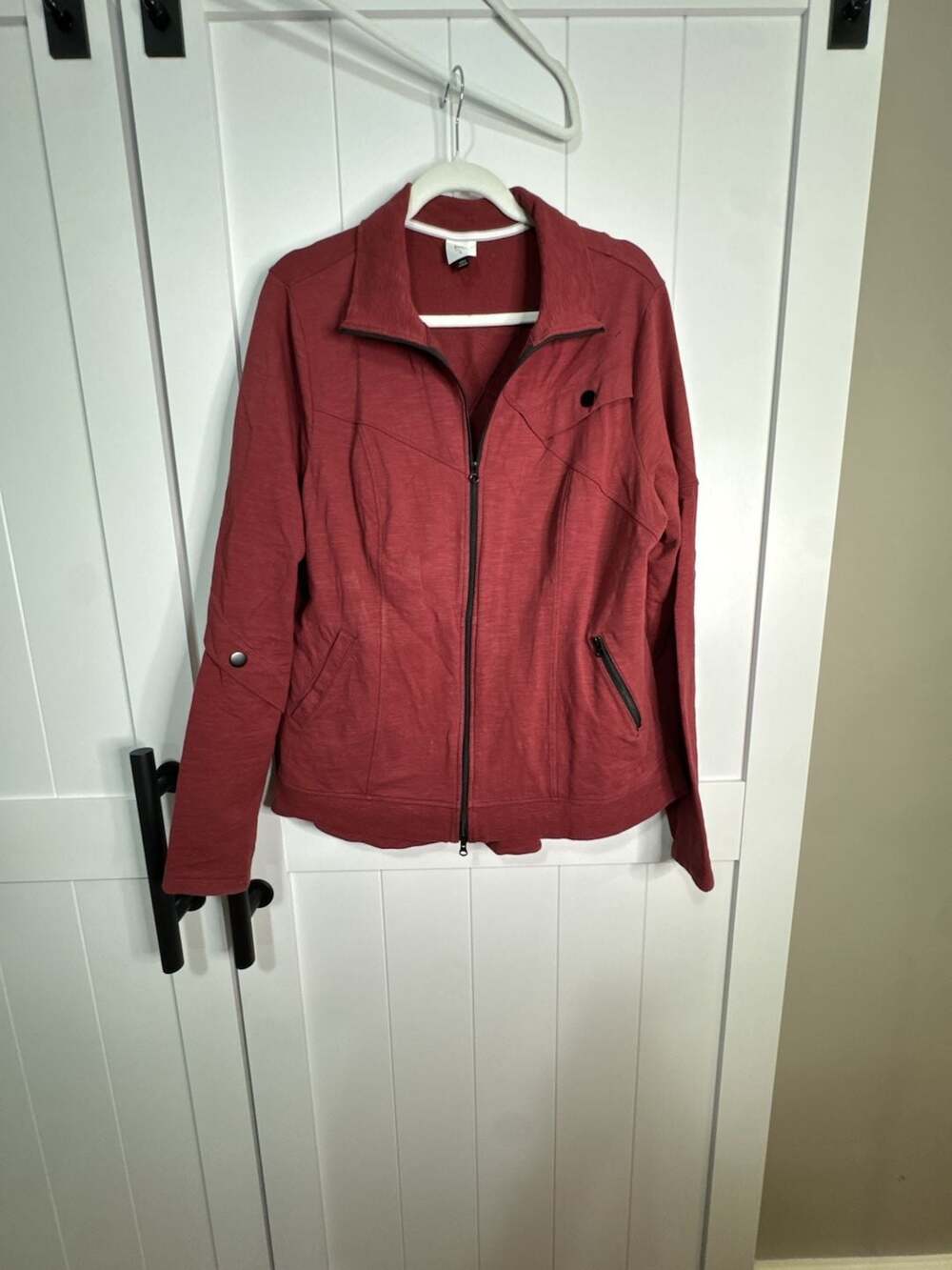 CAbi Full Zip Training Jacket Style 4122 in Burgundy Size L